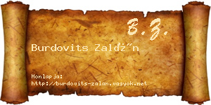 Burdovits Zalán névjegykártya